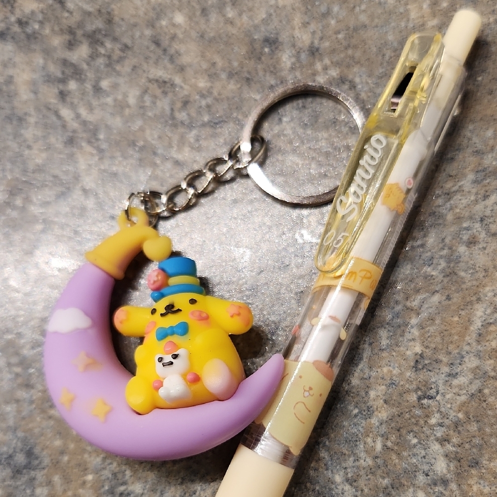 $1/Bundled- PomPom Keychain & Pen